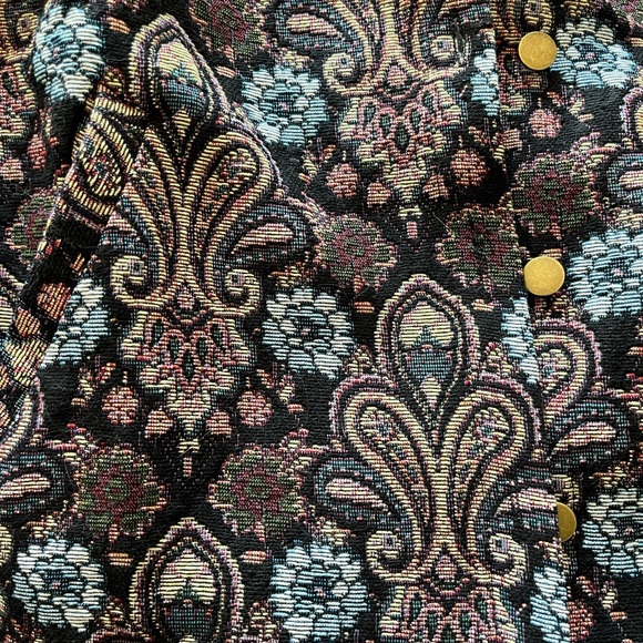stunning 70s vibes paisley tapestry print shacket - Picture 3 of 3